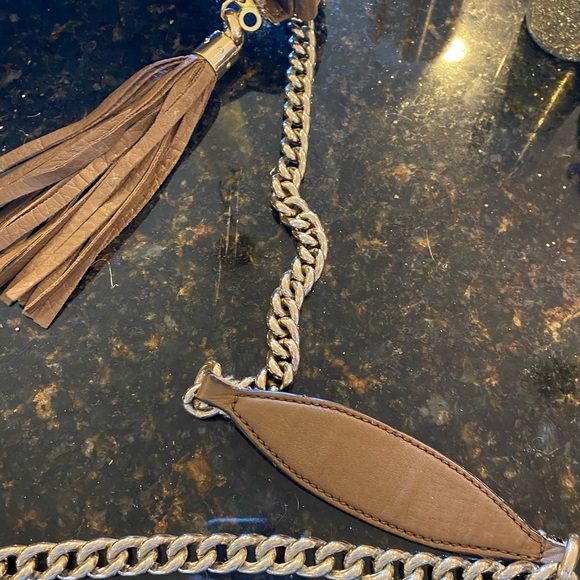 Gucci Soho Chain Hobo Leather Medium Taupe Light Brown Pebbled Leather P - Picture 11 of 12